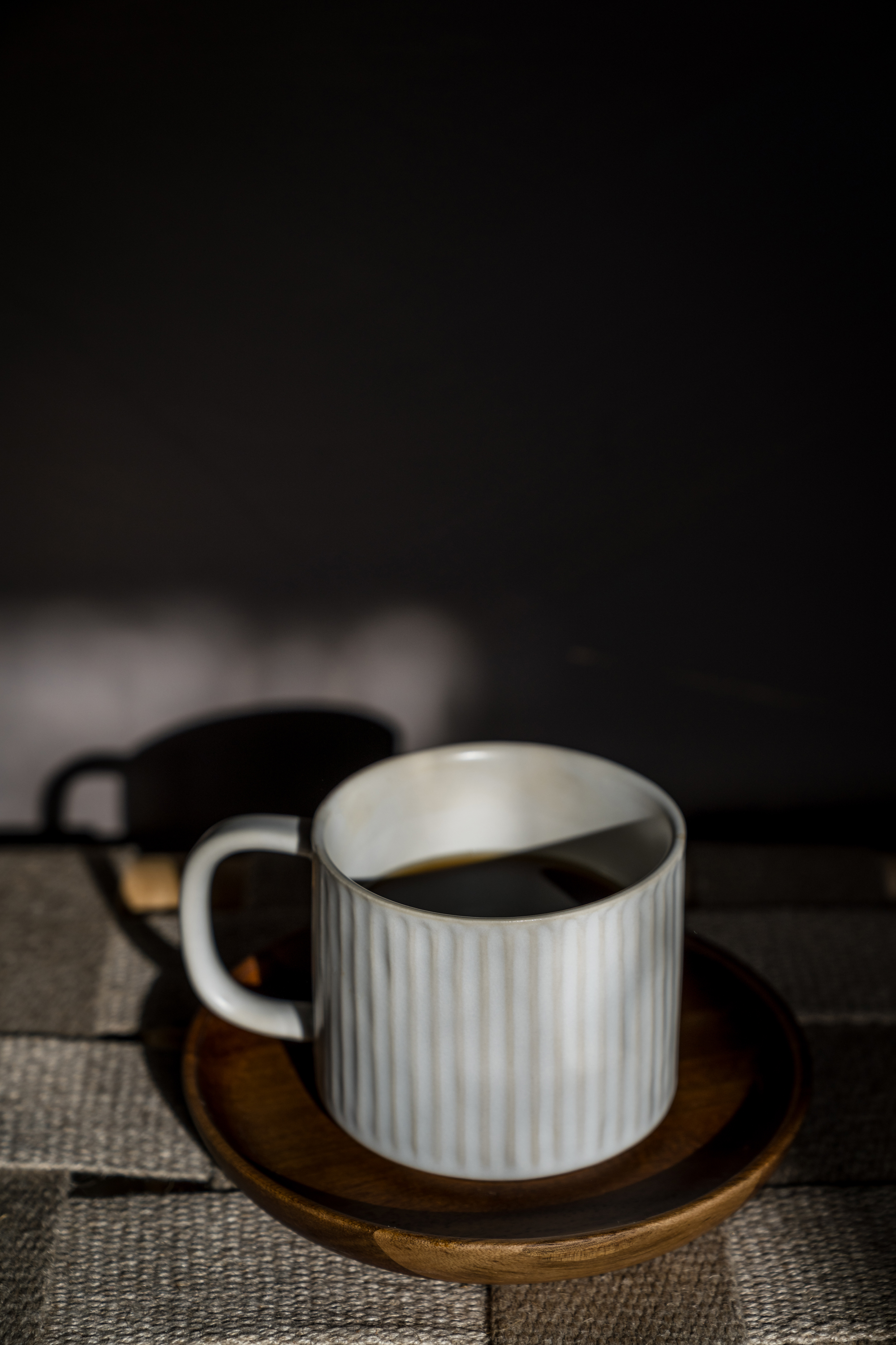 Tasse geriffelt D8,5 H7 cm, naturweiß