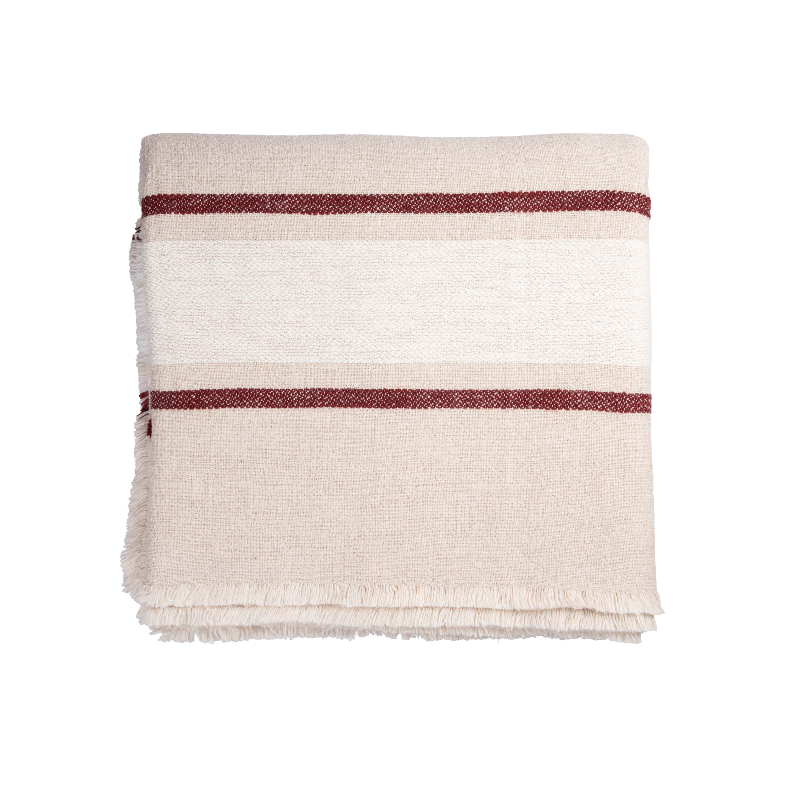 Duk 145x300 natur/vit/röd