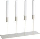 Ljusstake i metall 4 ljus, beige