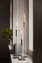 Candleholder h30 brushed metal