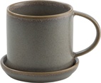 Cup w saucer, d7,5 h7, grey