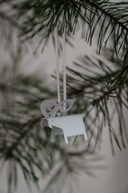 Christmas decoration Goat white 2-p