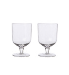 Trinkglas auf Fuß, geriffelt