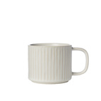 Teacup d9,5 h8 cm ribbed naturalwhite