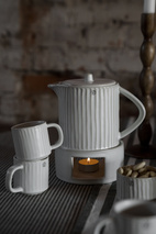 Glöggkanna med värmare naturvit