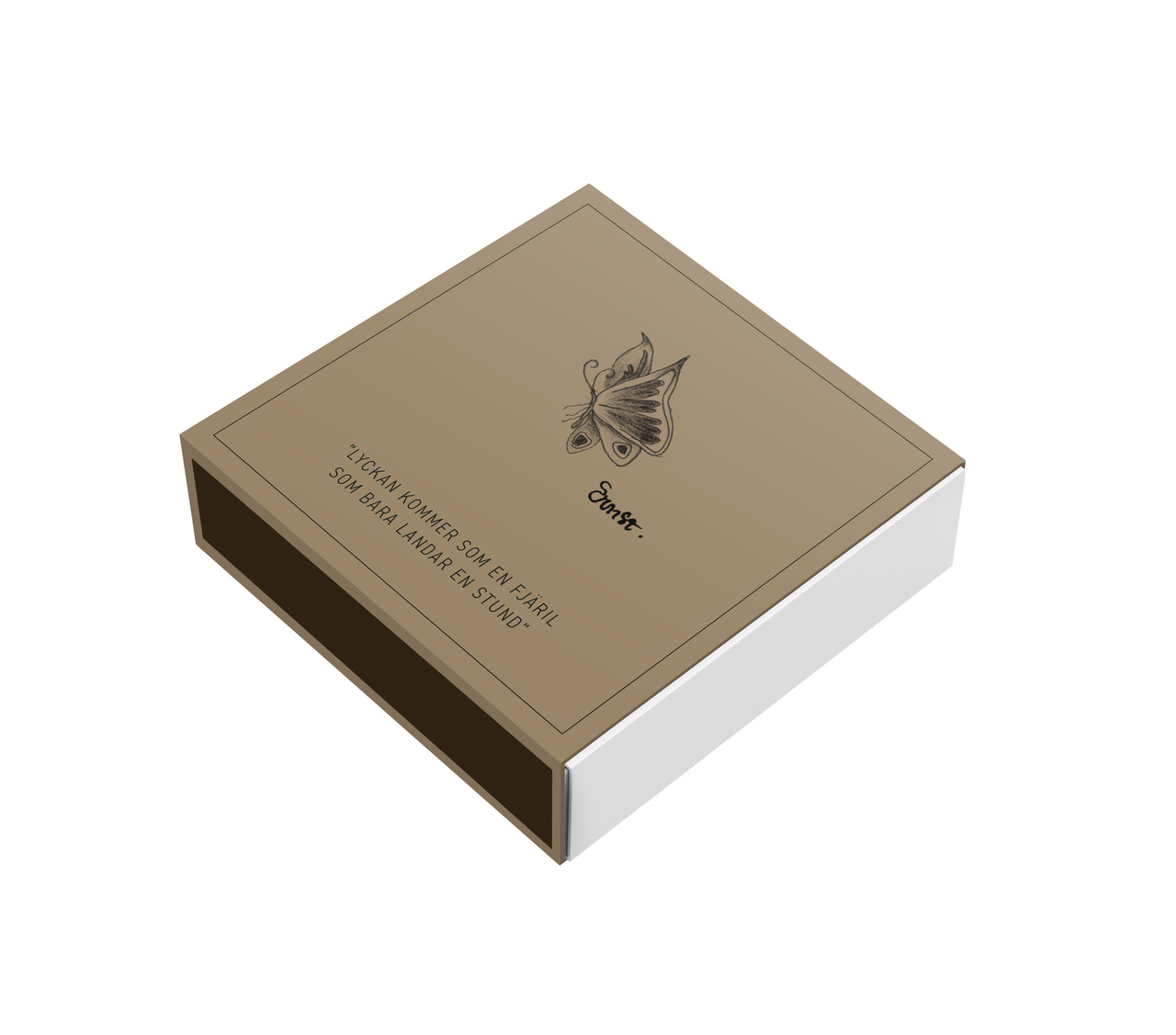 Tändsticksask 11x11cm Fjäril