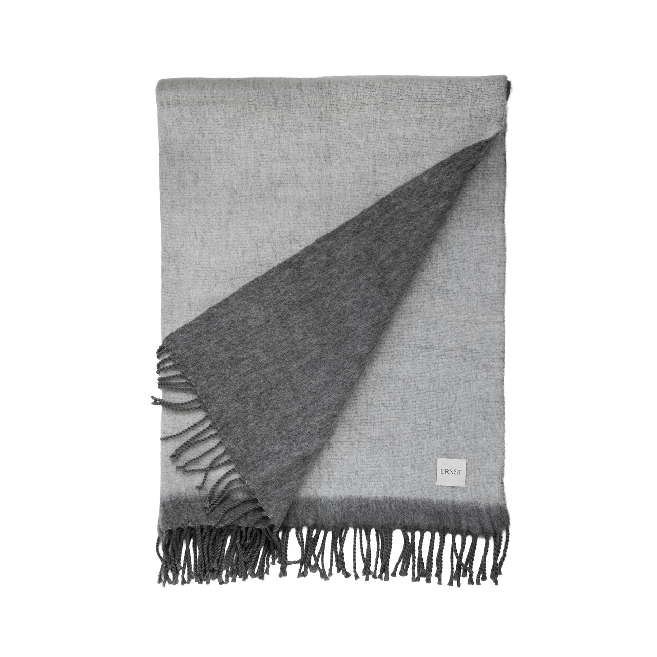 Pläd 130x170cm mörkgrå/vit