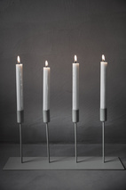 Ljusstake i metall 4 ljus, beige