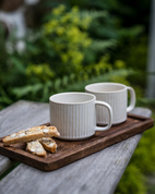 Teacup d9,5 h8 cm ribbed naturalwhite