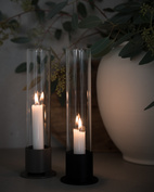 Candleholder w.glasscylinder black