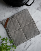 Grytlapp 70% bomull 30% linne grå