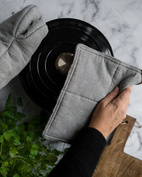 Grytvante 70%bomull 30% linne grå