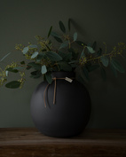 Vas stengods rund d21 h22, mörkgrå