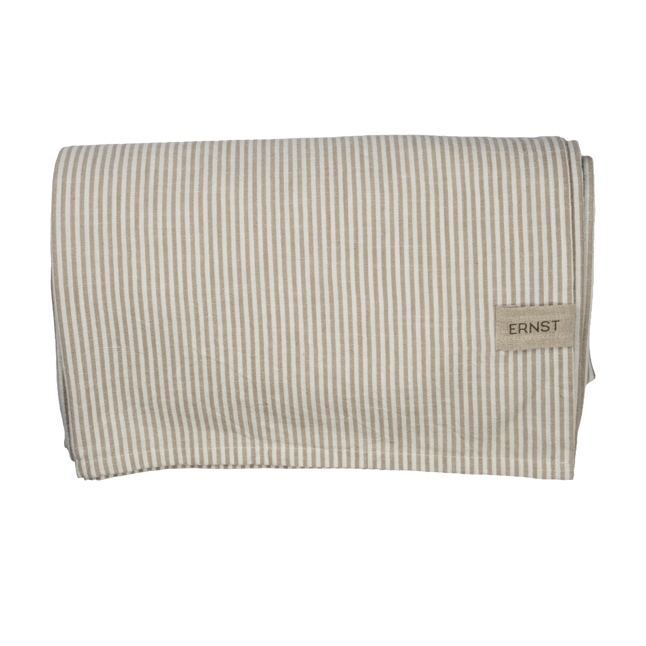 Duk 145x300 beige/vit smal rand