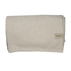 Duk 145x300 beige/vit smal rand