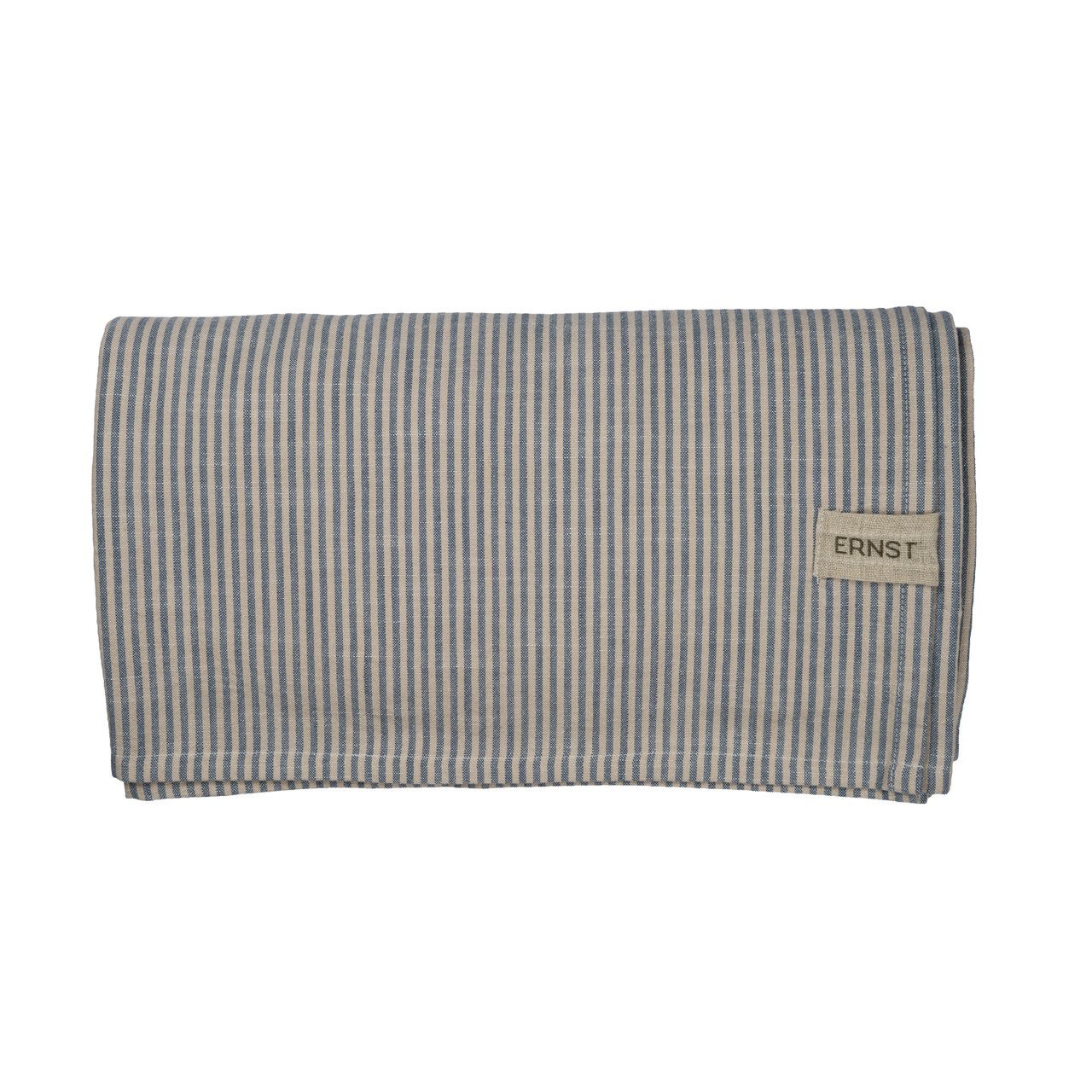 Duk 145x300 blå/beige rand