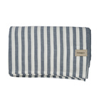 Duk 145x300 blå/vit bred rand