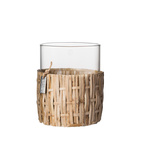 Lykta/vas i ljus korg d10 h12 cm