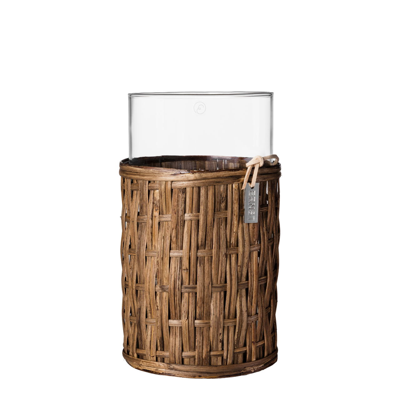 Vas i mörk korg d10 h18 cm