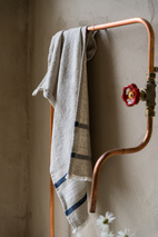 Kökshandduk 47x70 natur/vit/blå