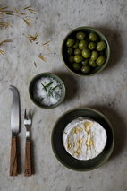 Skål d8 h4 cm grön/natur botten