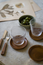 Bricka/Underlägg i mörkt trä d10 cm