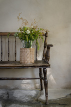 Vas d18 h30 cm i ljus korg