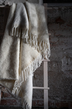 Pläd m frans 130x170 cm naturvit