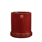 Kruka d13 h13 röd med fat