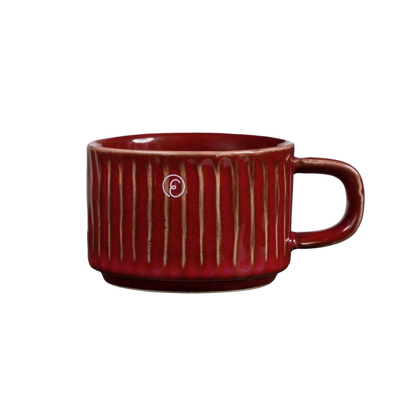 Glöggmugg d7,5 h5 cm röd räfflad