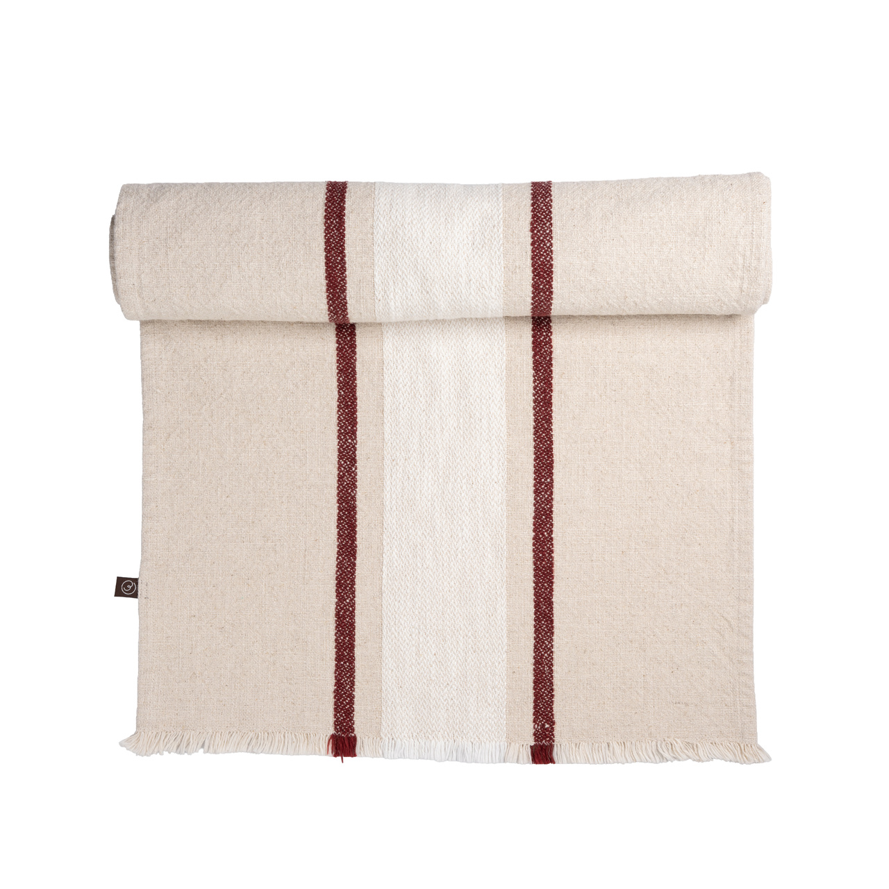 Löpare 45x150 natur/vit/röd