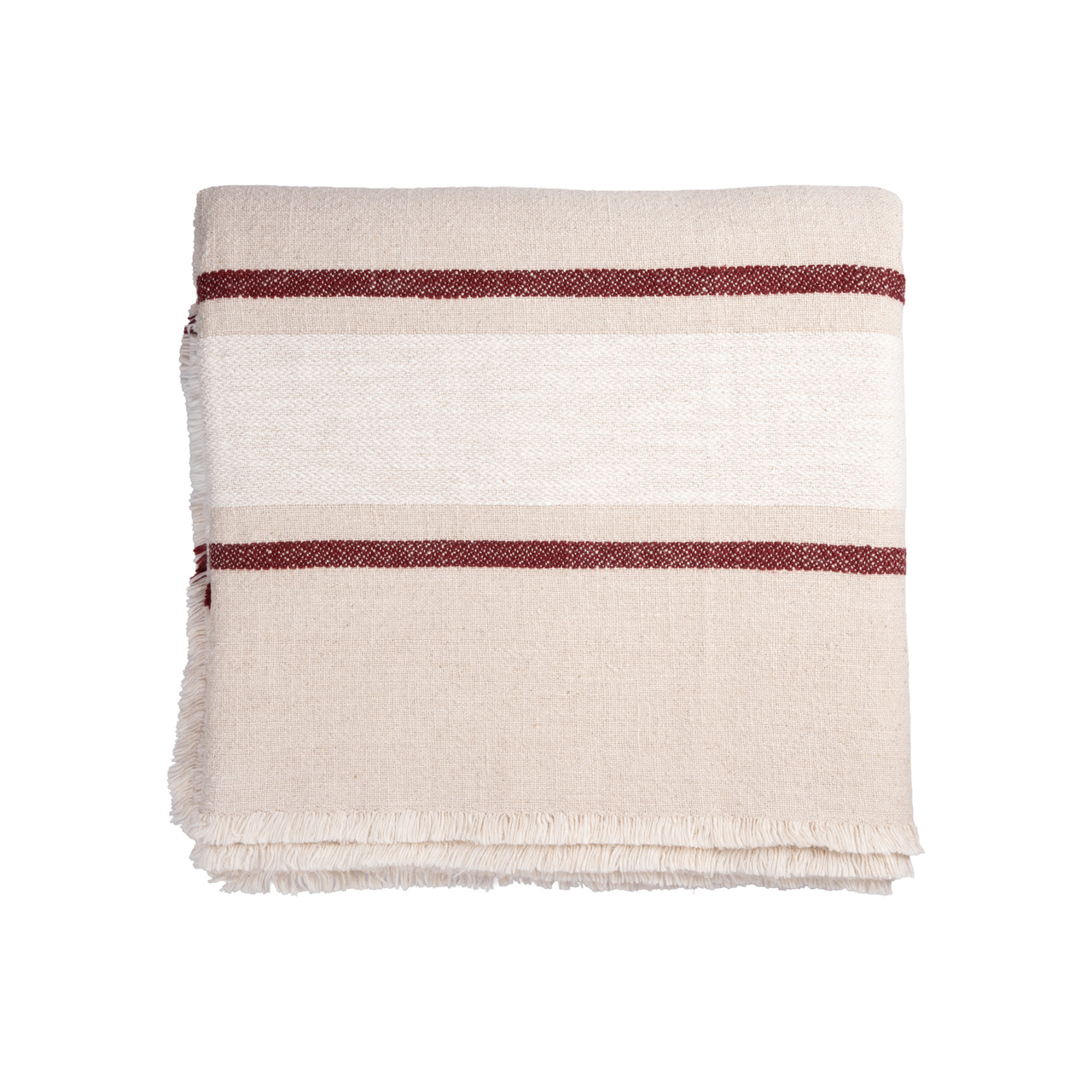 Duk 145x300 natur/vit/röd