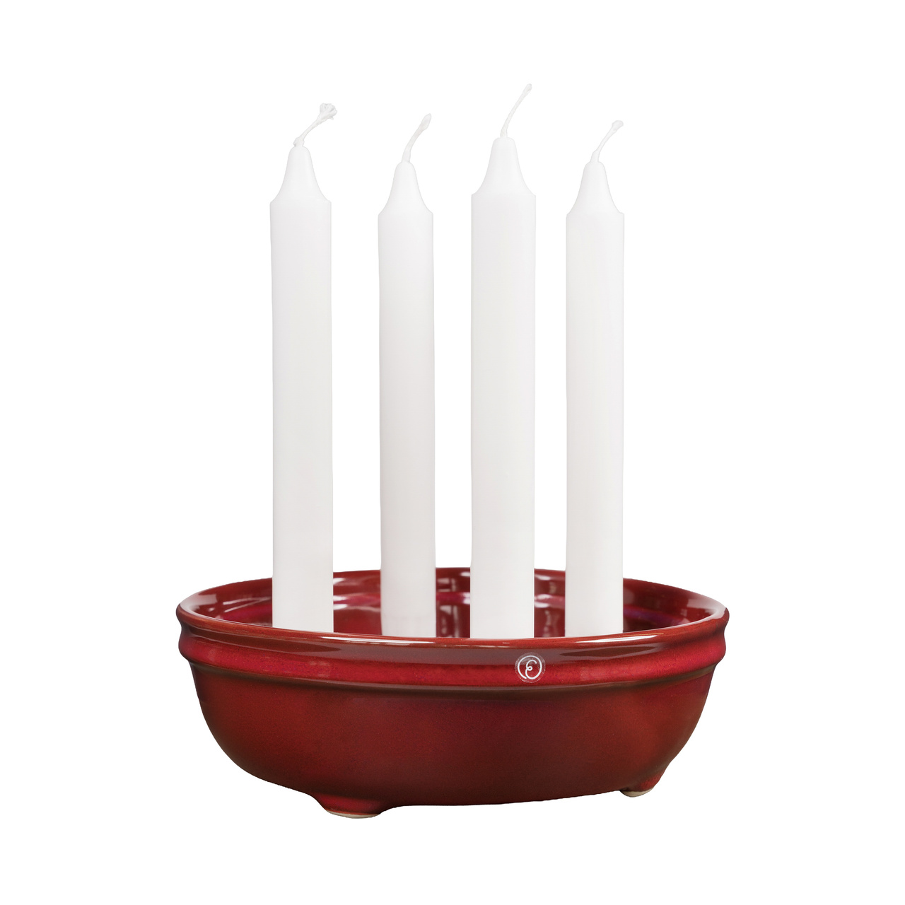 Ljusskål d22 h6 cm röd