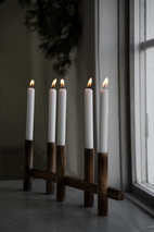 Ljusstake 5 ljus L 47 cm H15,5 cm mörkt trä