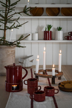 Glöggkanna med värmare röd d19 h10