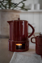 Glöggkanna med värmare röd d19 h10