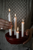 Ljusskål d22 h6 cm röd