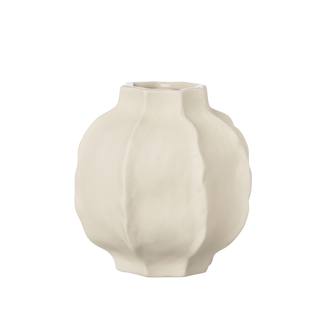 Vas stengods d13 h14cm naturvit