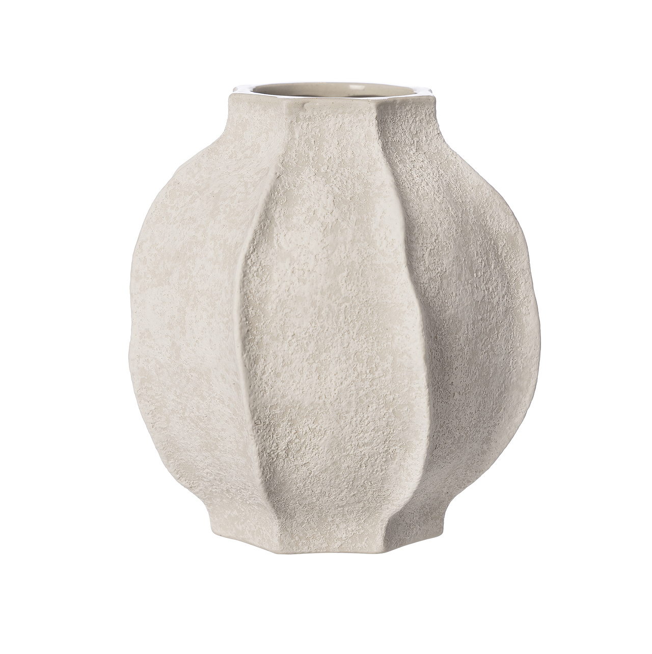 Vas stengods d24 h24cm naturvit