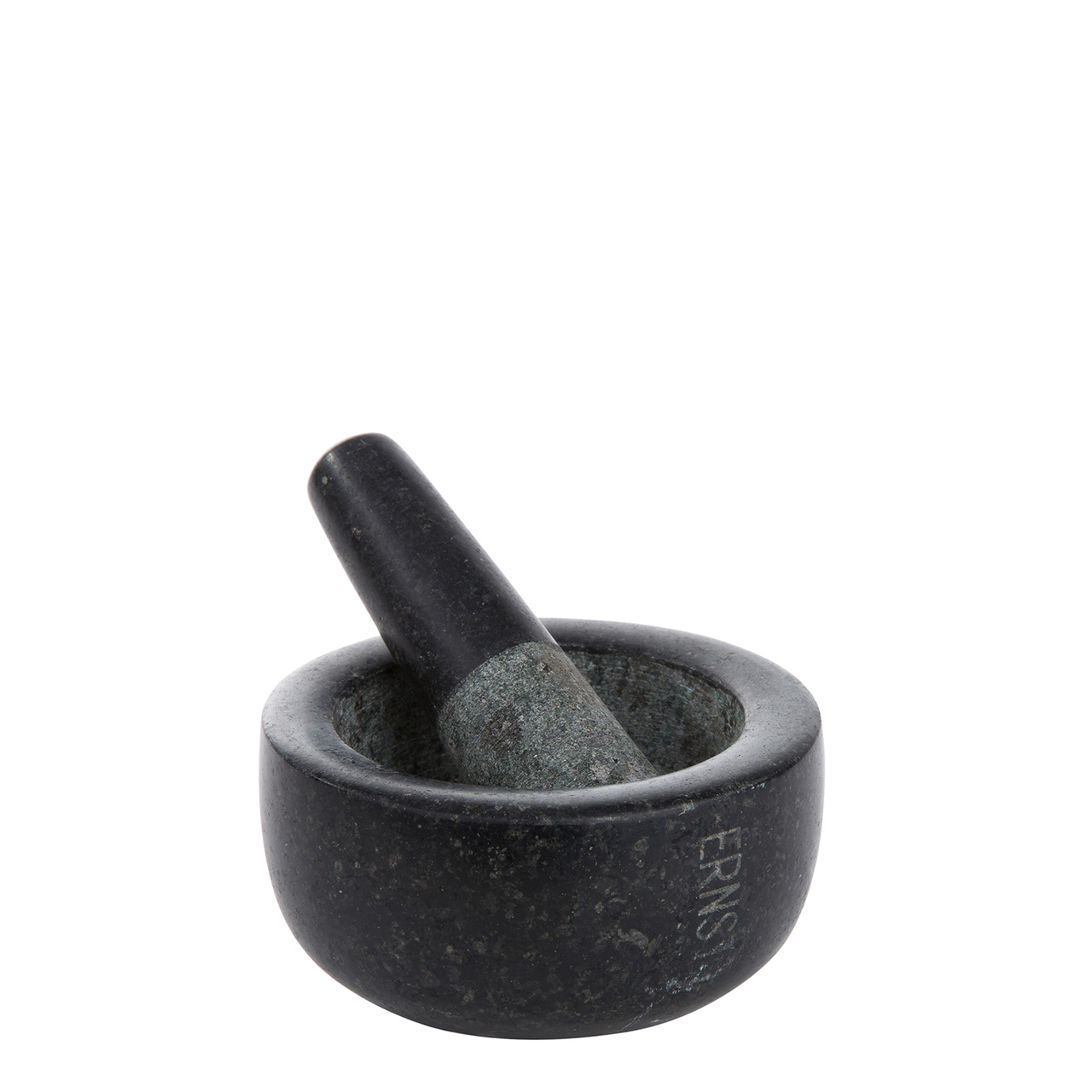 Mortel, svart granit, liten