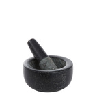 Mortel, svart granit, liten