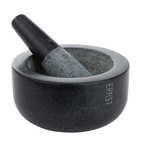 Mortel, svart granit, stor