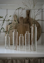 Glasvas d5 h20 cm struktur