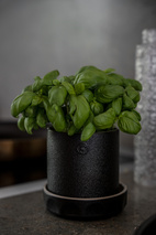 Kruka m fat d11 h11 cm svart/natur
