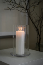 Ljuslykta för blockljus d15 h21 cm glas