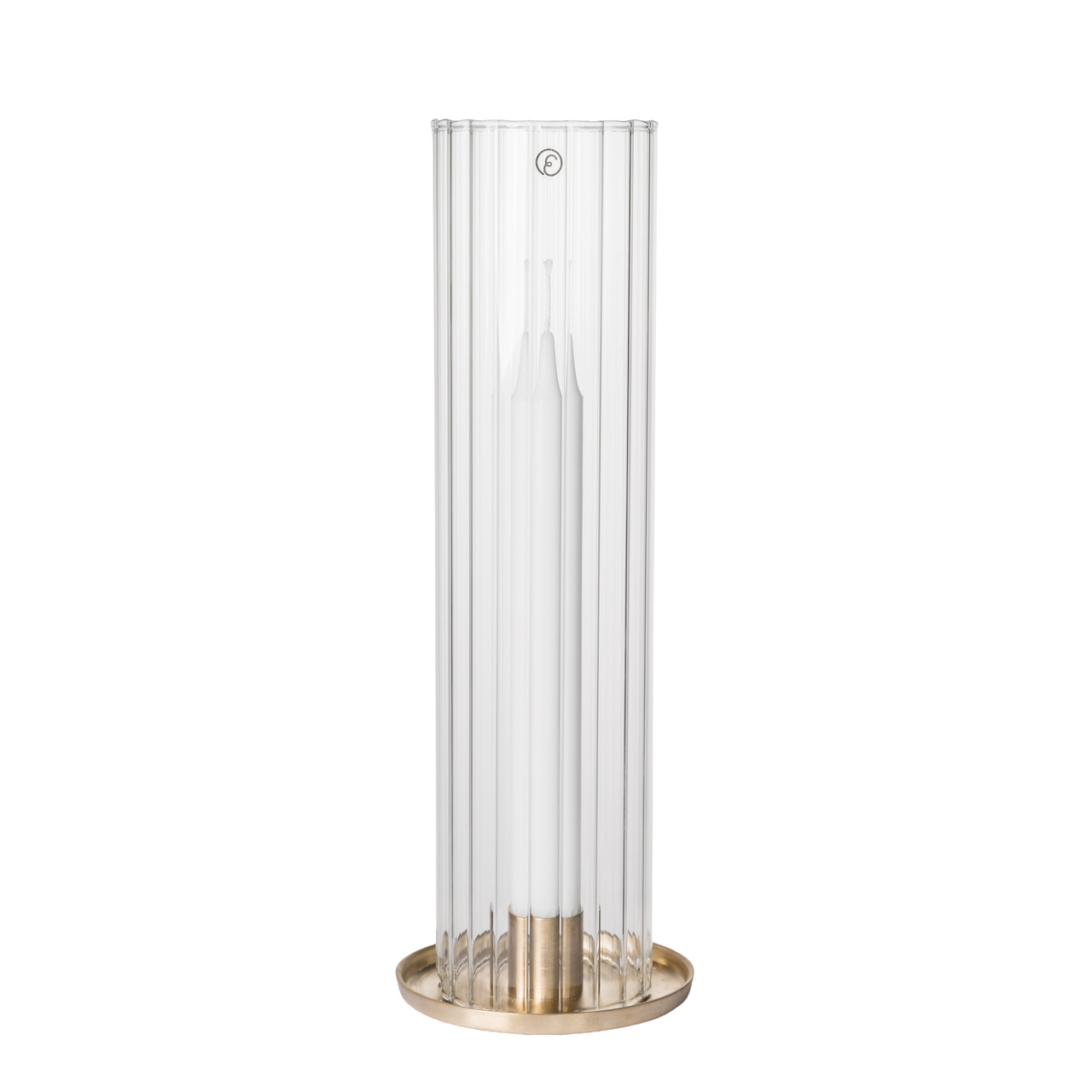 Ljuslykta för kronljus d9 h27,5 mässing/glas