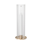 Ljuslykta för kronljus d9 h27,5 mässing/glas