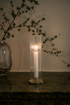 Ljuslykta för kronljus d9 h27,5 mässing/glas