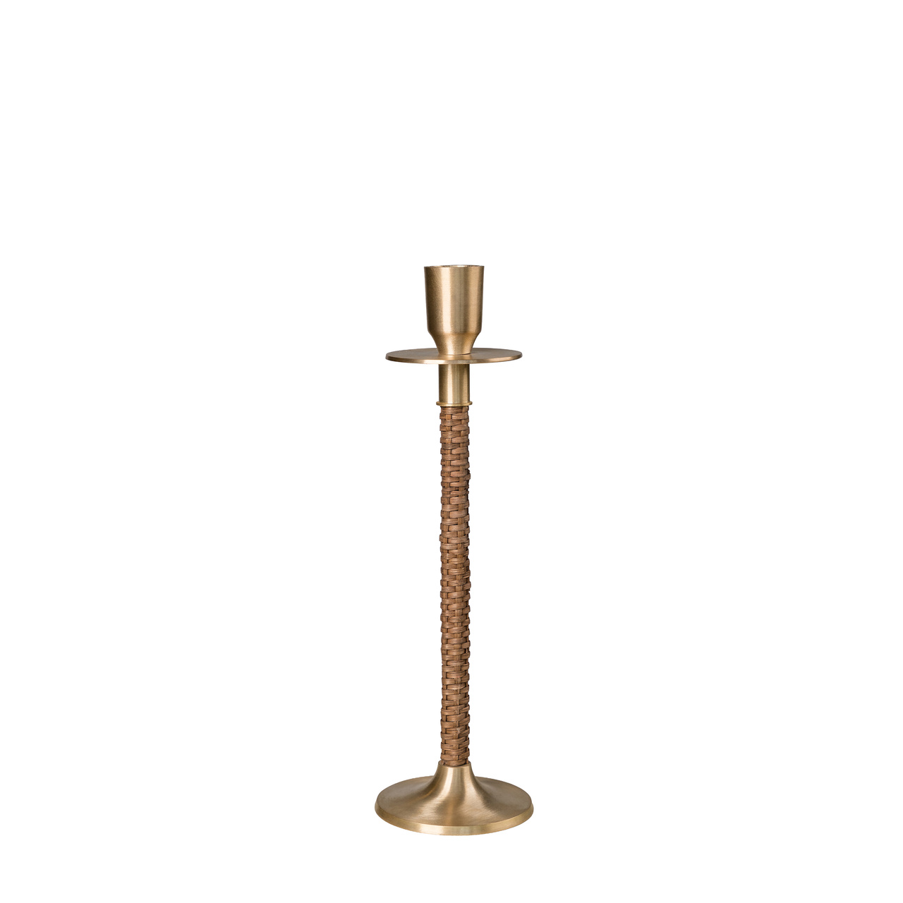 Ljusstake d8 h25 mässing/flätad