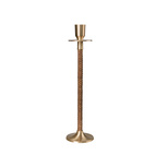 Ljusstake d8 h30 cm mässing/flätad
